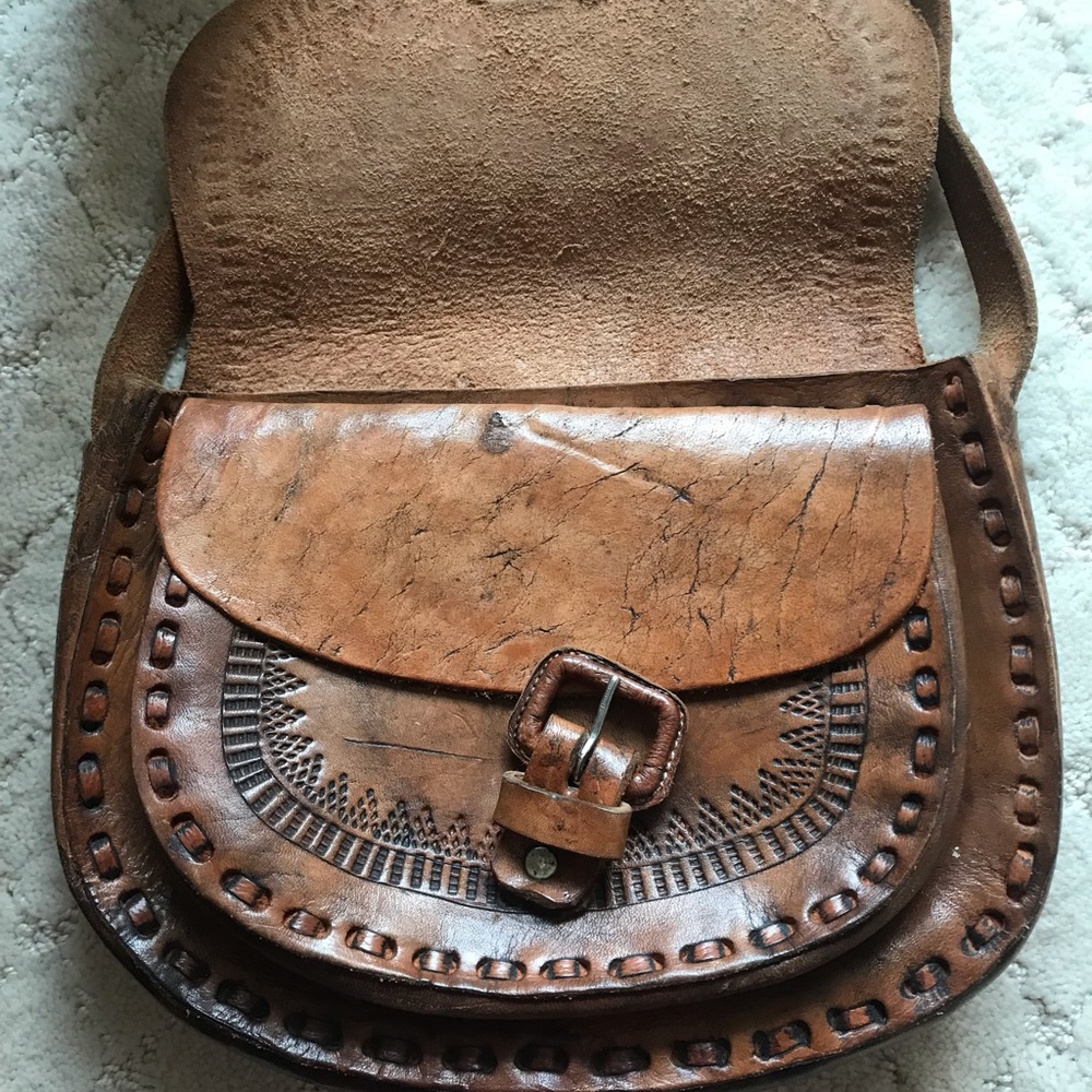Vintage Boho Brown Leather Mini Bag - Picture 3 of 4